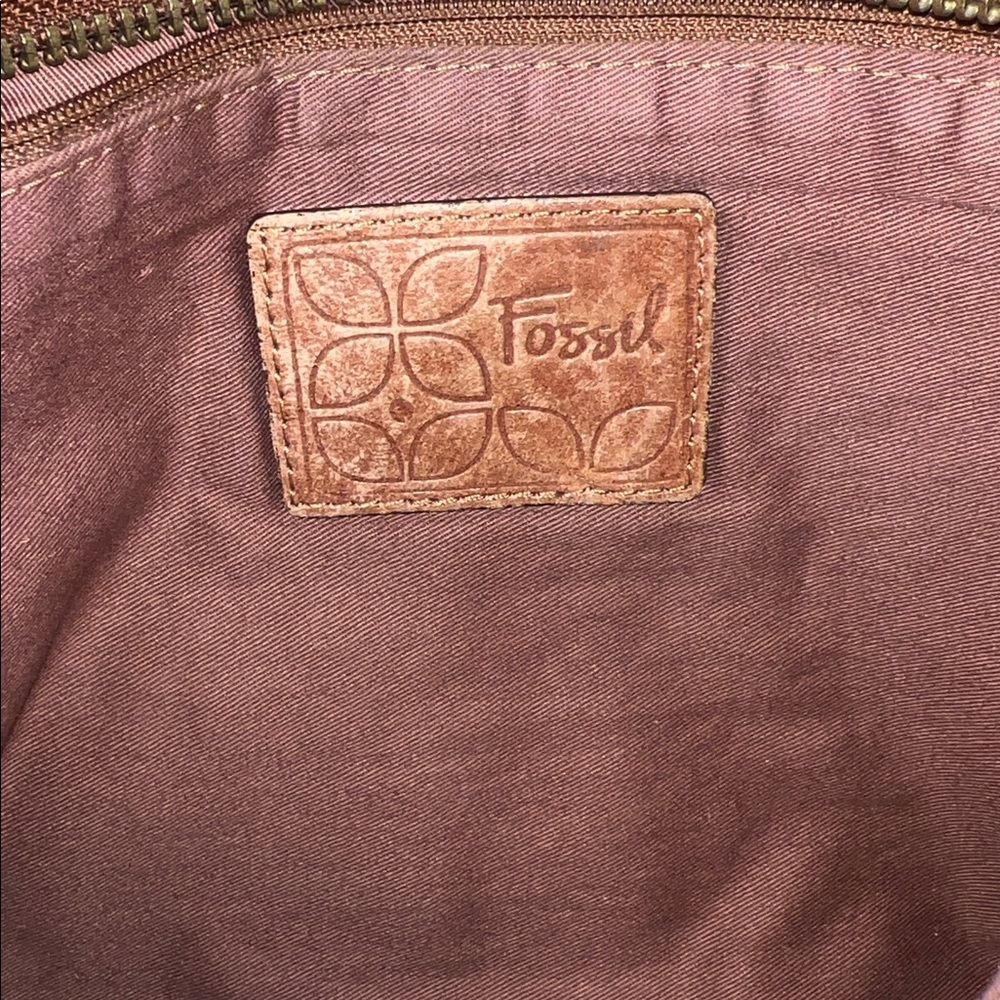 Fossil Brown Leather Patchwork Bag - image 3